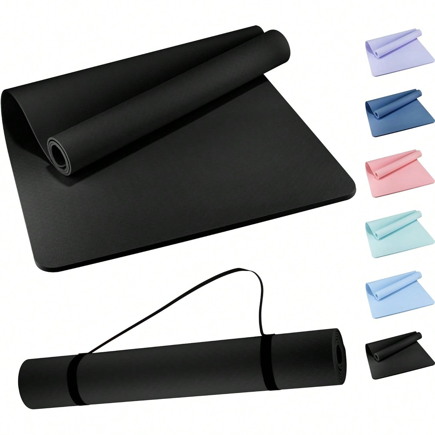 Pilates Yoga Hiit - Extra Wide 8mm TPE Yoga Mat,