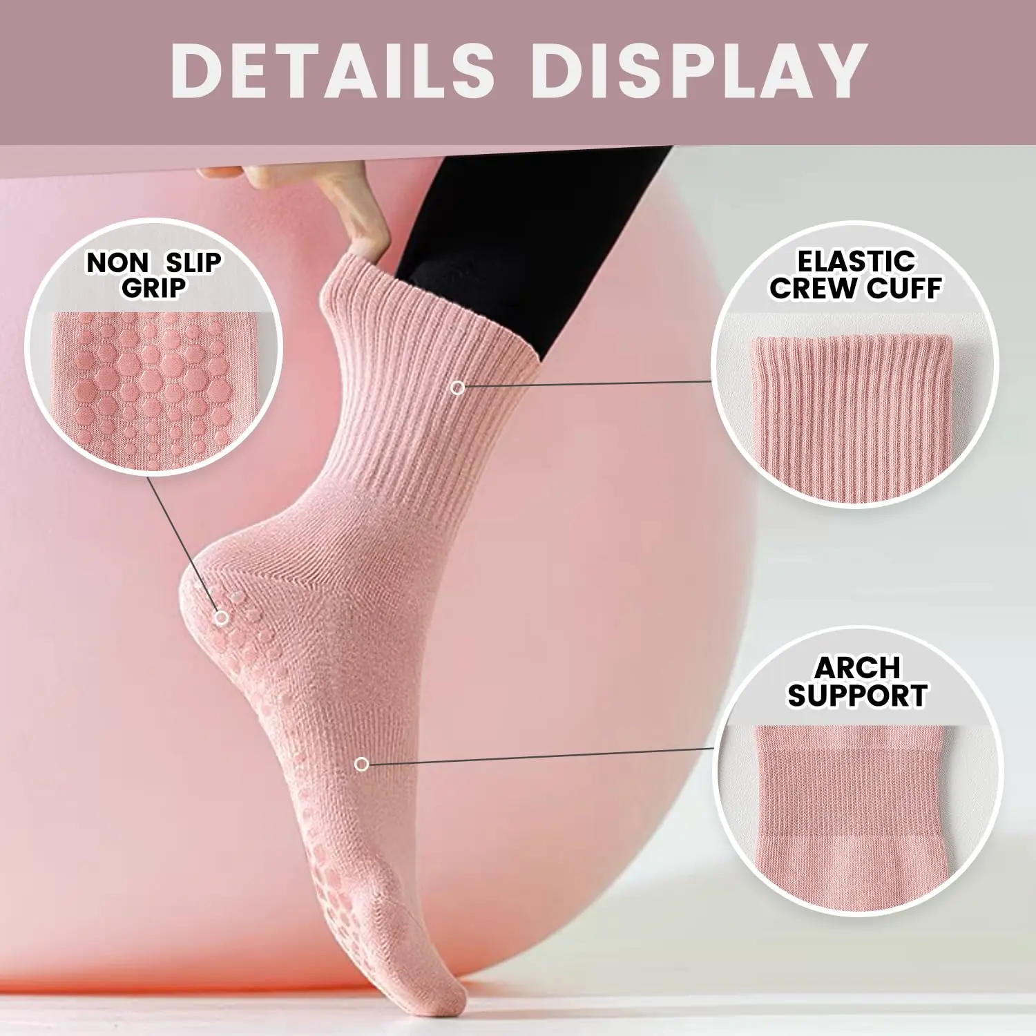 4 pairs of women's yoga socks, - Pilates & Yoga Vida recension och pris